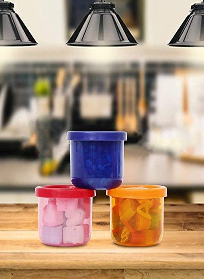 Cutting EDGE 150ml Multicolor Mini Kitchen Container Set of 3 for Spices Dry Fruits Herbs Seasonings BPA Free Airtight Microwave and Dishwasher Safe Multipurpose Storage Organizer Jars for Kitchen - Image 2